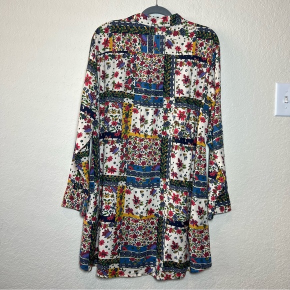 Natural Life Georgia patchwork floral button down shirt dress long line tunic - Picture 7 of 8